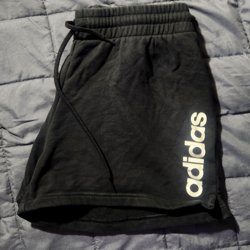 Adidas Black Shorts with White Logo